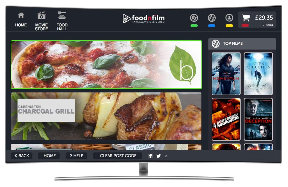 Now you can order a movie AND a take-away straight from your smart-TV